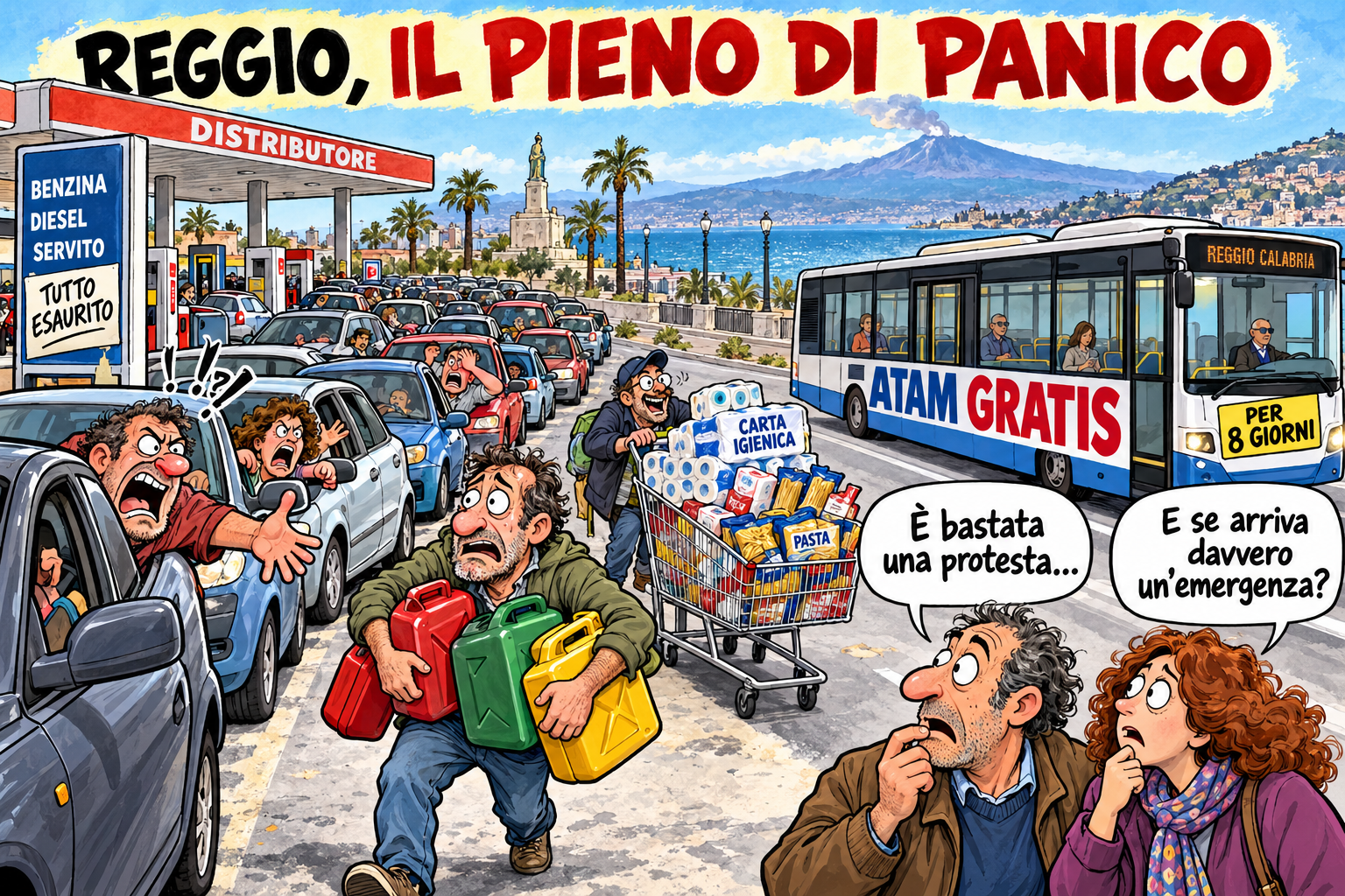 Reggio bene i bus, male il pieno di panico